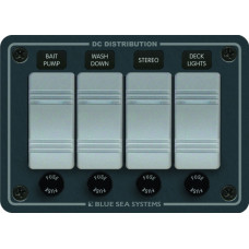 Blue Sea Systems 4'lü Su geçirmez sigorta paneli 12/24V