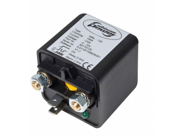 Whisper Power WBL-120 Akü Birleştirici, Otomatik Akü Rolesi 8-35V 120 Amper, Anlık 180Amper