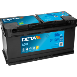 Deta DK1060 - 12V 106Ah 950CCA  Start Stop AGM Kuru Akü, DK1060