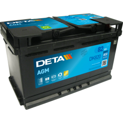 Deta DK820 - 12V 82Ah 800CCA Start Stop AGM Kuru Akü, DK820