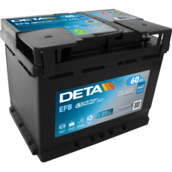 Deta Start-Stop EFB DL600 - 12V 60Ah 640EN Start-Stop EFB Sulu Akü