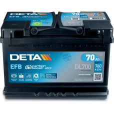 Deta Start-Stop EFB DL700 - 12V 70Ah 760EN Start-Stop EFB Sulu Akü
