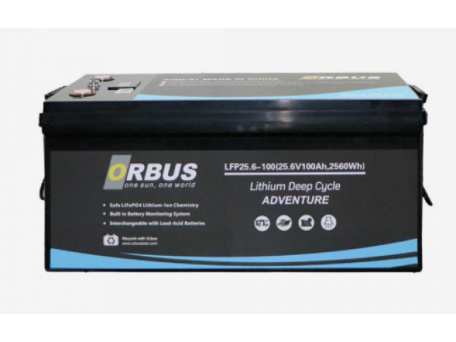 Orbus 25.6-100 / 25.6V 100Ah 2560Wh Lityum Deep Cycle Akü Dijital Ekranlı