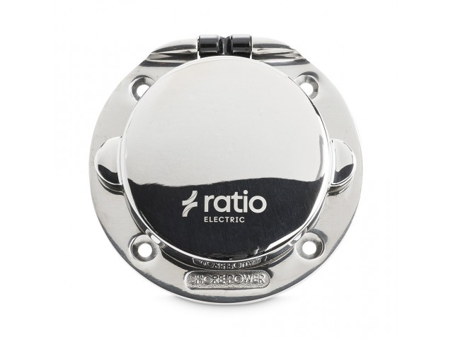 Ratio Electric MP50-10 / 50A/250VAC Krom Sahil Besleme Fişi Ratio Electric MP50-10 / 50A/250VAC Krom Sahil Besleme Fişi