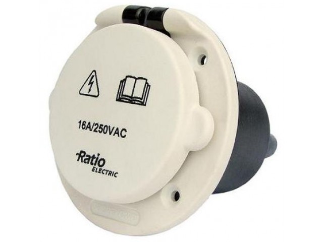Ratio Electric MP16-10 /  16A/230VAC Krom Sahil Besleme Fişi