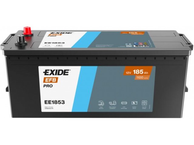 Exide Strong Pro EFB+ EE1853 - 12V 185Ah 1100CCA Tam Kapalı Bakımsız Sulu Servis&Start Aküsü