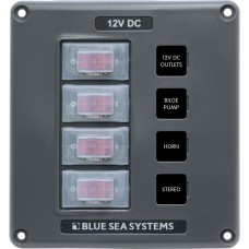 Blue Sea Systems 4320 / suya dayanıklı sigorta paneli. 4'lü