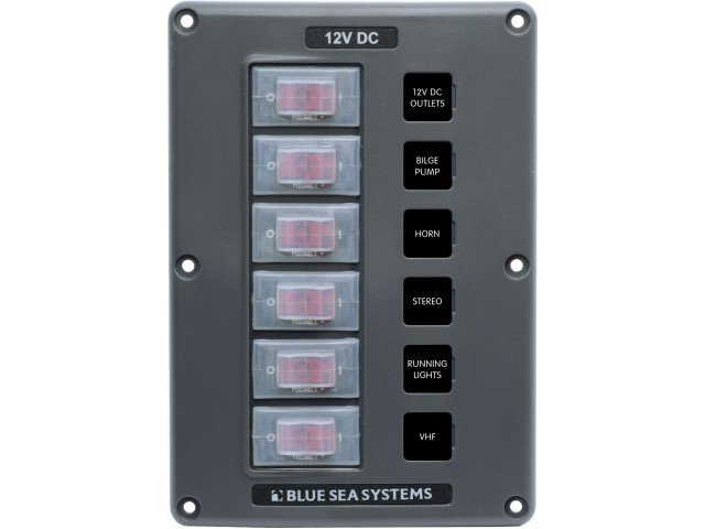 Blue Sea Systems 4322 / suya dayanıklı sigorta paneli. 6 lı