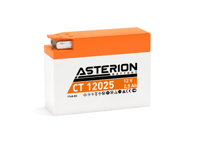 Asterion CT 12025 / 12V 2,5Ah 40En AGM Akü YT4B-BS Ters Kutup (114x39x87mm)