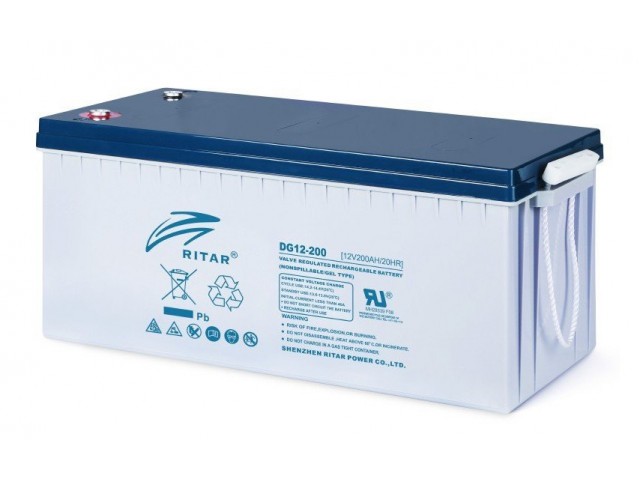 Ritar DG12-200 / 12V 200Ah Deep Cycle Jel Akü (522x240x224mm) Ritar DG12-200 / 12V 200Ah Deep Cycle Jel Akü (522x240x224mm)