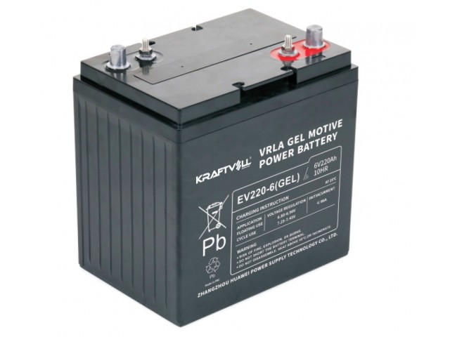 Kraftvoll 6V 240Ah (20Hr) Vrla Deep Cycle Jel Akü (180x260x274mm)