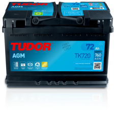 Tudor TK720 - 12V 72Ah 760CCA Start Stop AGM Kuru Akü, TK720, EK700 
