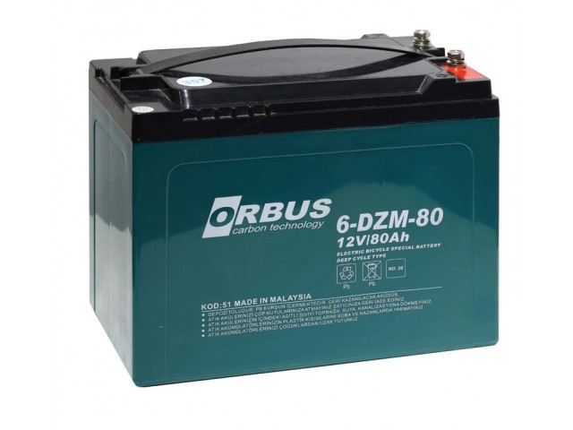 Orbus 6DZM-80 12V 80Ah Deep Cycle Jel Elektrik Bisiklet Aküsü (222*122*176 mm) Orbus 6DZM-80 12V 80Ah Deep Cycle Jel Elektrik Bisiklet Aküsü (222*122*176 mm)