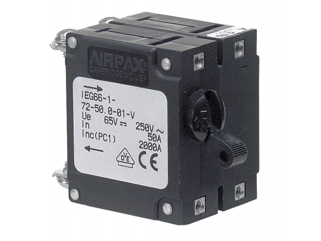 Airpax Çift Kutuplu Hidrolik Manyetik Devre Kesici Sigorta 5-50 Amper Arası 230VAC 50-60 Hz / 80VDC Airpax Çift Kutuplu Hidrolik Manyetik Devre Kesici Sigorta 5-50 Amper Arası 230VAC 50-60 Hz / 80VDC