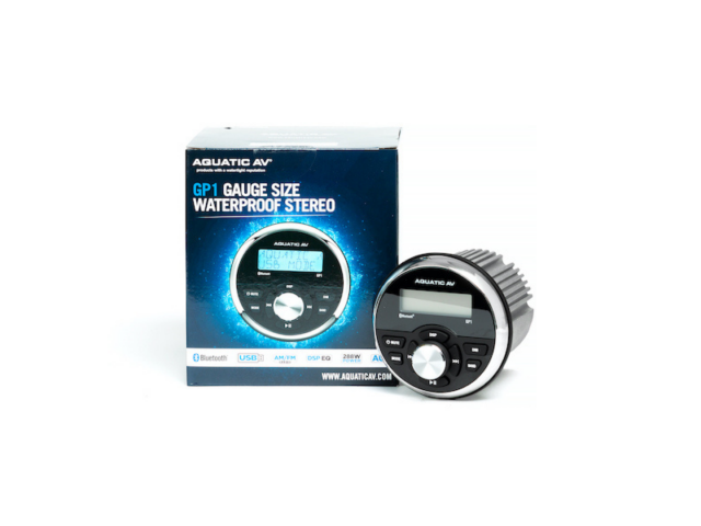 Aquatic GP1 gösterge ebatlı medya çalar AM / FM radyo, Bluetooth Ses ve USB medya / IP65