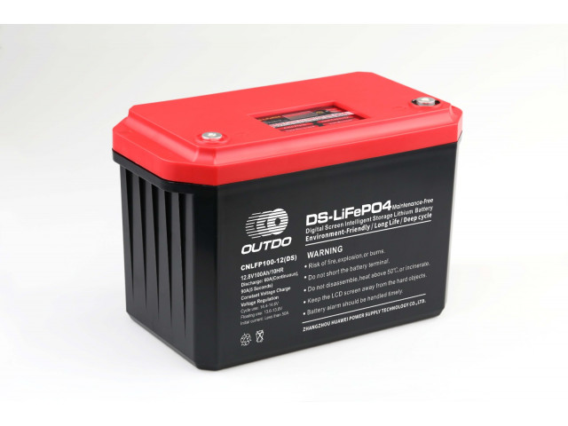OUTDO CNLFP100-12 / Outdo 12.8V 100Ah (10hr) LIFePO4 Tam Bakımsız Energy Storage Lityum Akü Deep Cycle - Dijital Ekranlı