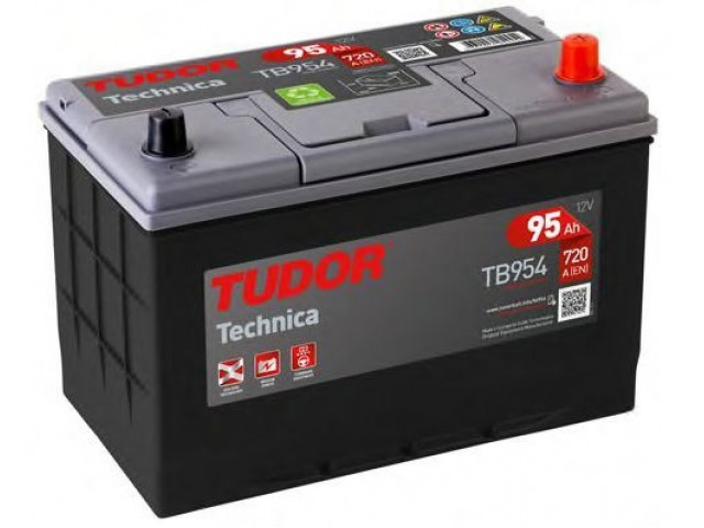Tudor TB954 - 12V 95Ah 760CCA Kapalı Bakımsız Sulu Start Aküsü ( 306x173x222 mm) - 15 ekstra Marş Start Gücü