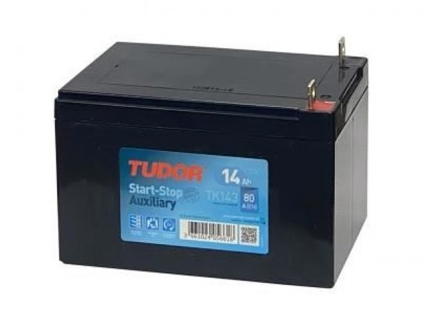 Tudor TK143 - 12V 14Ah 80CCA Start Stop AGM Kuru Yardımcı Besleme Aküsü Ters Kutup (150X100X100)