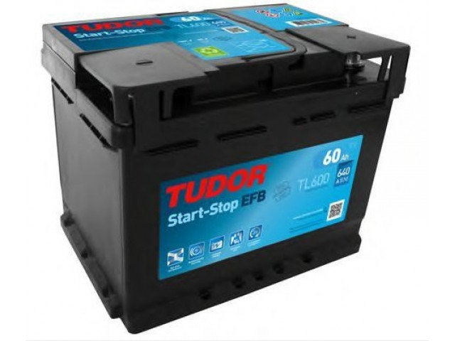 Tudor (Exide) Start-Stop EFB TL600 - 12V 60Ah 640EN Start-Stop EFB Sulu Akü