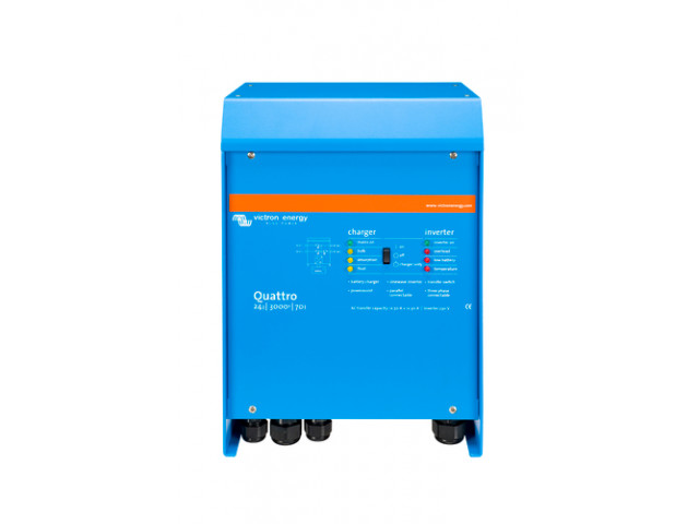 Victron Energy Quattro İnvertör / Redresör Model: 24V/3000-70 Şarj Kapasitesi (A): 70 (QUA243020010) Victron Energy Quattro İnvertör / Redresör Model: 24V/3000-70 Şarj Kapasitesi (A): 70 (QUA243020010)
