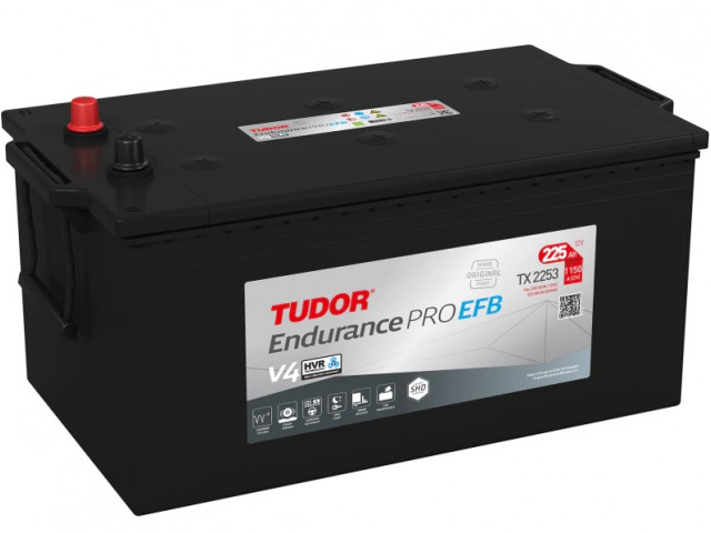Tudor EndurancePRO-EFB TX2253 - 12V 225Ah Akü (Tudor EndurancePRO TX2253)  Tam Kapalı Bakımsız Sulu Servis&Start Aküsü