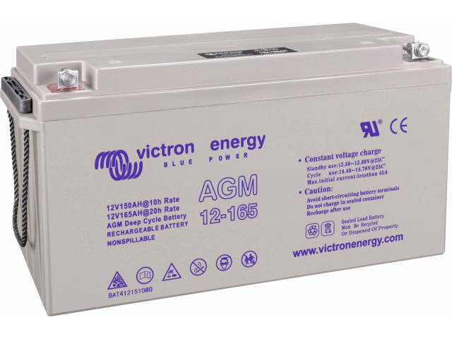 Victron Energy 12 Volt 165Ah AGM Deep Cycle Marin Akü (BAT412151084)